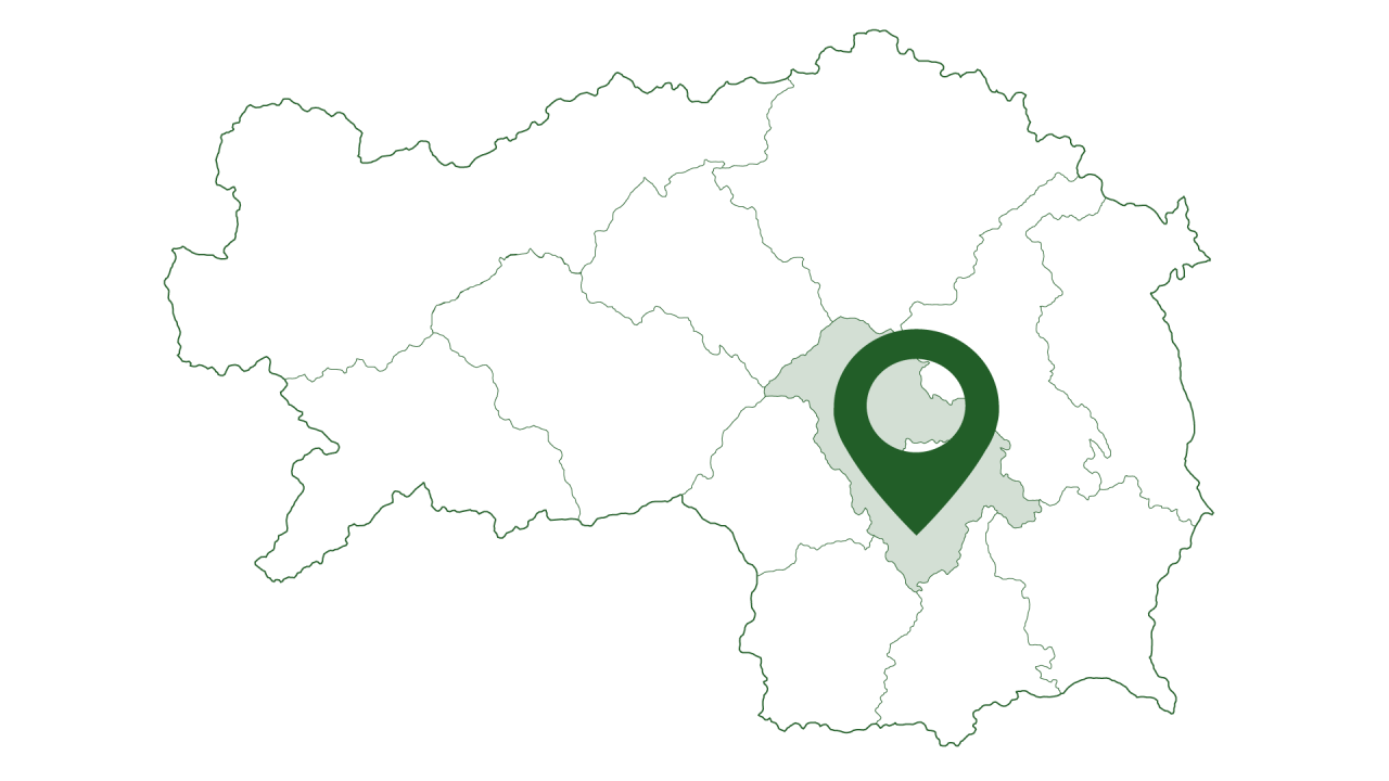 Steiermarkkarte mit Markierung in  Wundschuh